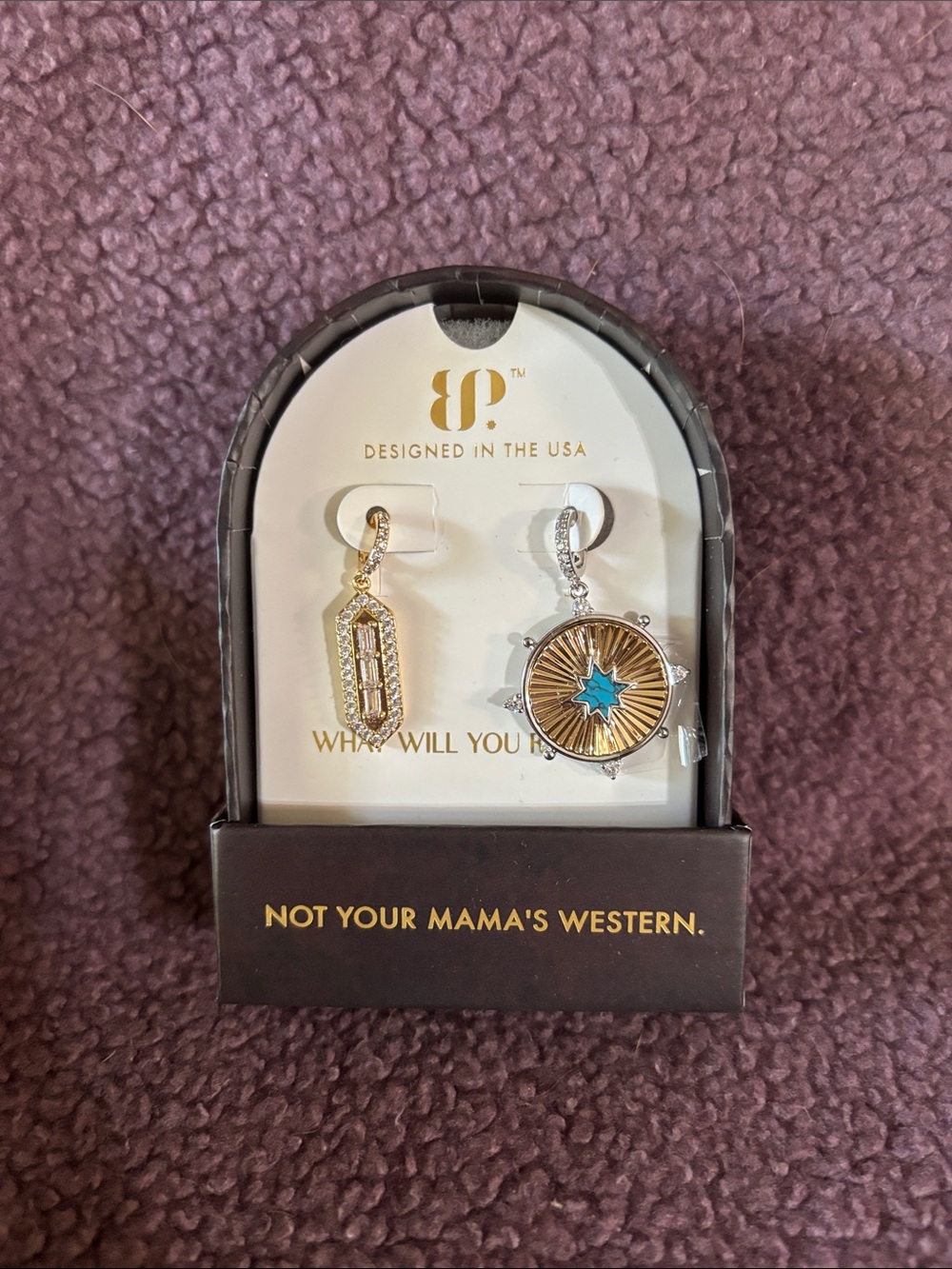 BP Gold with Turquoise Star Outlaw Charm
